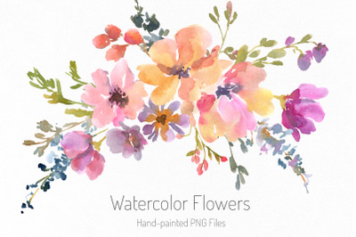 Soft Pink Watercolor Flowers Png