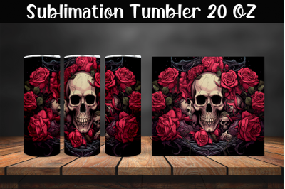 Skull Sublimation Tumbler Wrap 20 oz