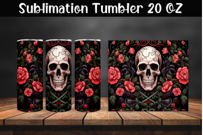 Skull Sublimation Tumbler Wrap 20 oz