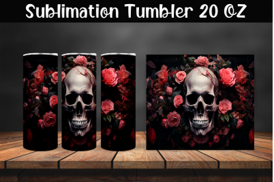 Skull Sublimation Tumbler Wrap 20 oz