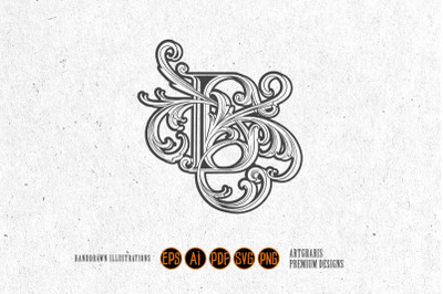 Elegance vintage E lettermark emblem monochrome