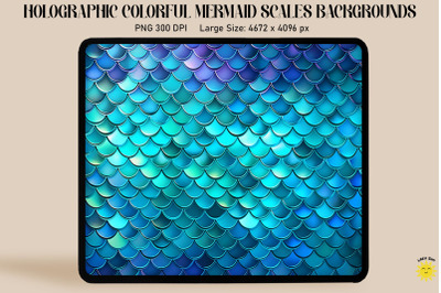 Holographic Mermaid Scales Background