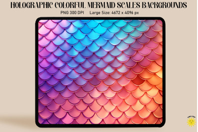 Holographic Mermaid Scales Background