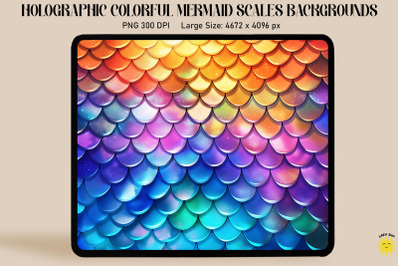Holographic Mermaid Scales Background