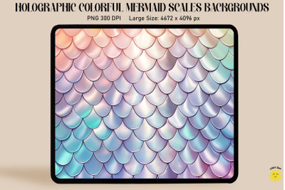 Holographic Mermaid Scales Background