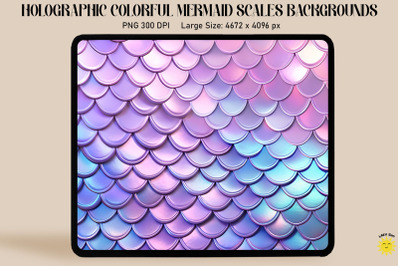 Holographic Mermaid Scales Background