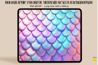 Holographic Mermaid Scales Background