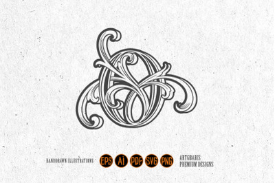 Elegant elegance number 0 monogram logo monochrome