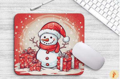 Happy Snowman Christmas Mouse Pad Design