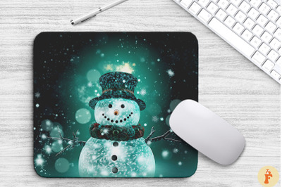 Joyful Snowman Christmas Mouse Pad