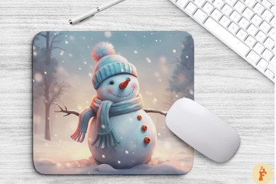 Merry Snowman Christmas Mouse Pad