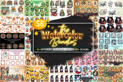 The Watercolor Big PNG Bundle&2F;395 Designs