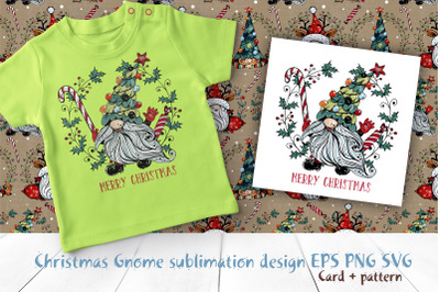 Christmas Gnome sublimation design PNG SVG EPS