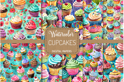 Cupcakes - Watercolor Background Designs