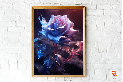 Whimsical Winter Indigo Rose Wall Art