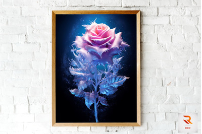 Whimsical Winter Indigo Rose Wall Art