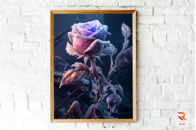 Whimsical Winter Lavender Rose Wall Art