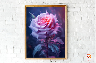 Whimsical Winter Lavender Rose Wall Art