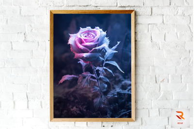 Whimsical Winter Lavender Rose Wall Art