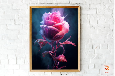 Whimsical Winter Magenta Rose Wall Art