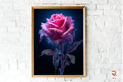 Whimsical Winter Magenta Rose Wall Art