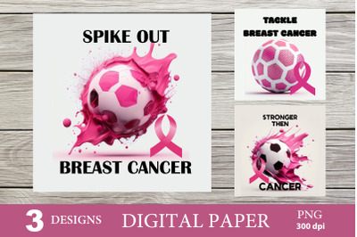 Awareness Breast Cancer Digital Paper. Football Clipart PNG