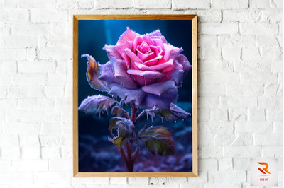 Whimsical Winter Pink Rose Wall Art