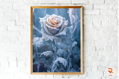 Whimsical Winter White Rose Wall Art