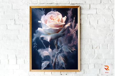 Whimsical Winter White Rose Wall Art