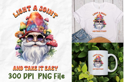 Light Take It Easy Retro Hippie Gnome