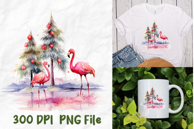 Pink Flamingo Christmas In July Tree