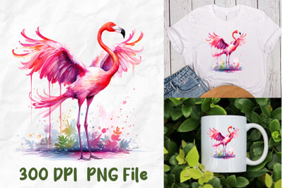 Pink Flamingo Crazy Dance Spread Wings