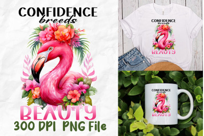 Confidence Breeds Beauty Pink Flamingo