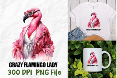 Crazy Flamingo Lady Pink Sunglasses