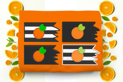 Striped or Solid Orange Pirate Flag | Applique Embroidery