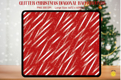 Christmas Red And Silver Diagonal Lines