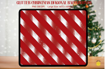 Christmas Red And Silver Diagonal Lines