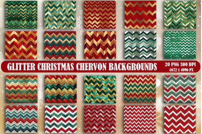 Glitter Christmas Chevron Backgrounds