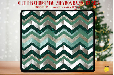 Christmas Chevron Green Pattern