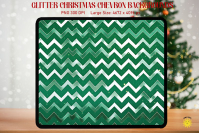 Christmas Chevron Green Pattern