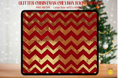 Christmas Chevron Red and Gold Pattern