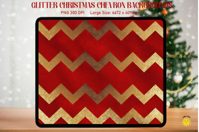 Christmas Chevron Red and Gold Pattern