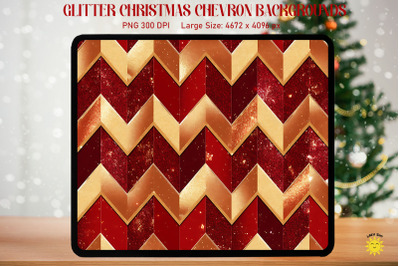 Christmas Chevron Red and Gold Pattern