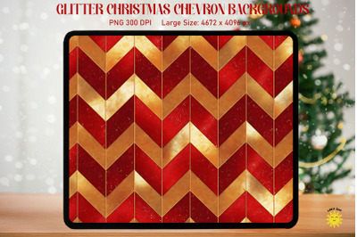 Christmas Chevron Red and Gold Pattern