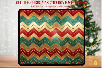 Glitter Christmas Chevron Pattern