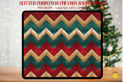 Glitter Christmas Chevron Pattern