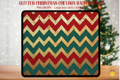 Glitter Christmas Chevron Pattern