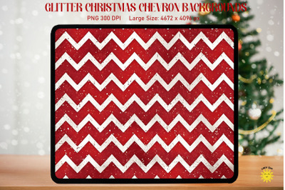 Christmas Chevron Red and White Pattern