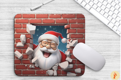 Pink Santa Claus Christmas Mouse Pad