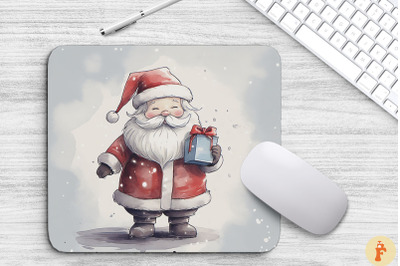 Watercolor Santa Christmas Mouse Pad